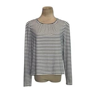 Derek Lam white blue stripe long sleeves t shirt size XS